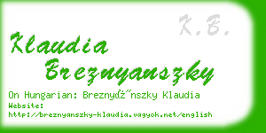 klaudia breznyanszky business card